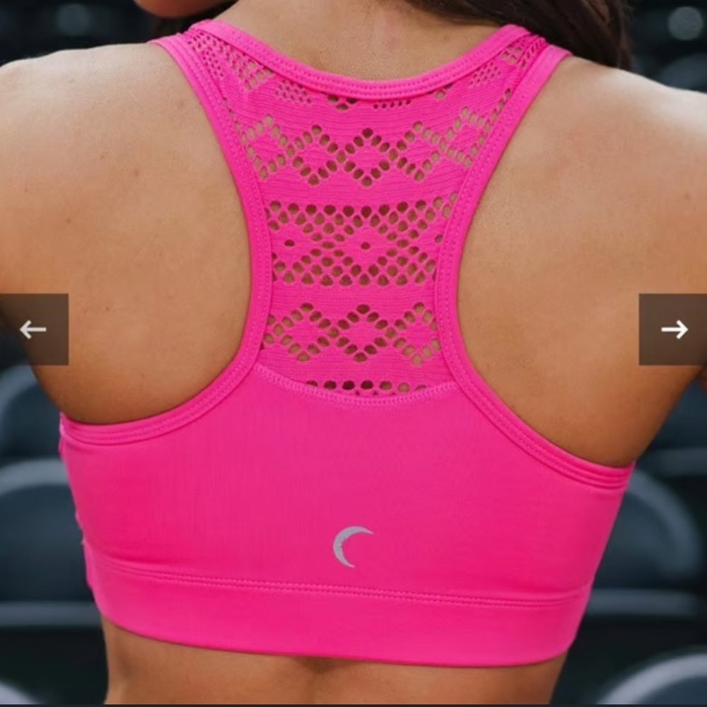 ZYIA Vibrant Pink Lace Racerback Sports Bra